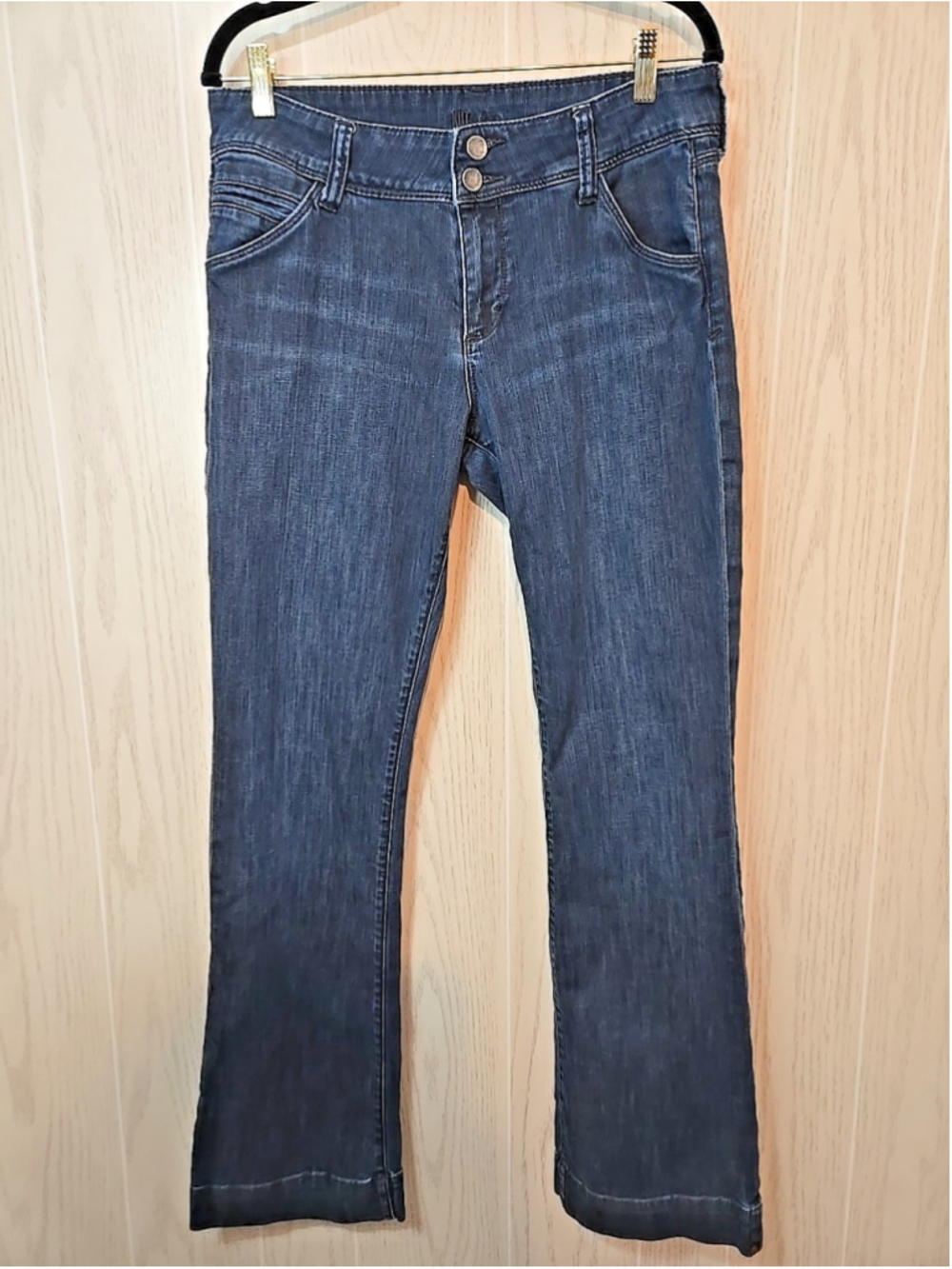 Kut From the Kloth Size 10 Indigo Bootcut Jeans Double Button Cotton Denim - Picture 2 of 8